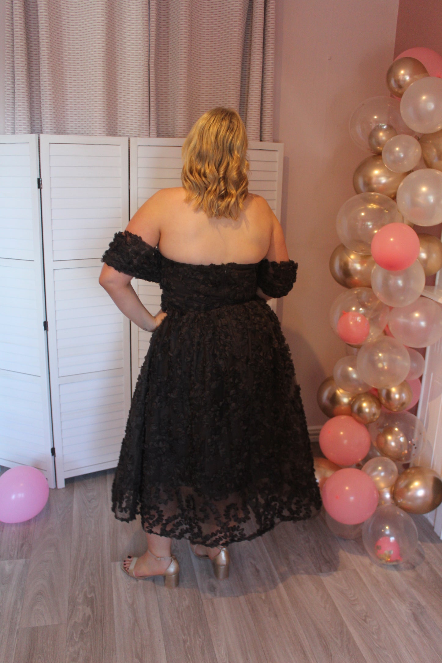 TRUE DECADENCE Amelia Dark Chocolate Bardot Bust Cup Midi Dress