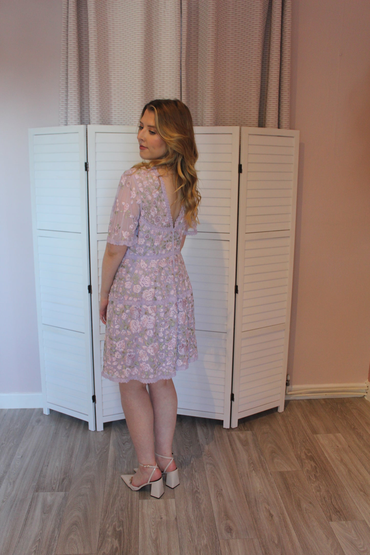 NEEDLE & THREAD Lavender Rose Micro Mini Dress in Purple