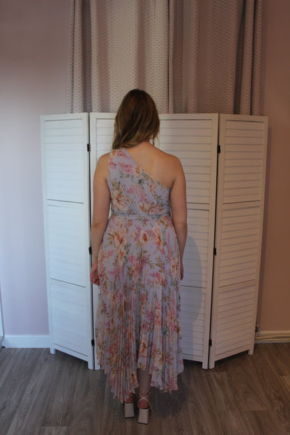 FOREVER NEW Bronte Floral Pleated Midi Dress in Lilac